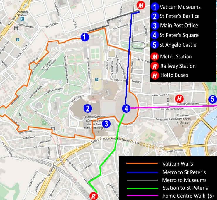 вход в музея на Ватикана картата